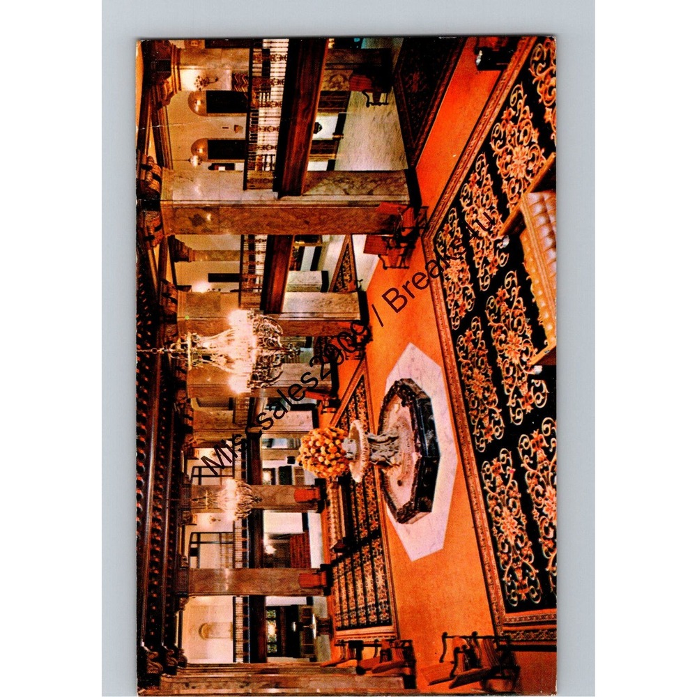 Vintage Postcard Sheraton-Peabody Hotel Lobby Multicolor‎ Memphis Tennessee